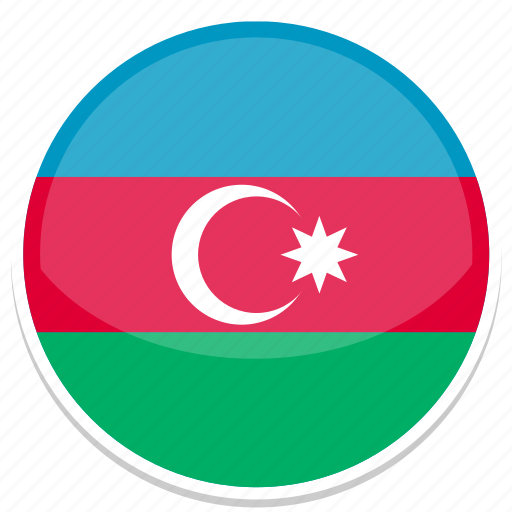 Azerbaijan, flag, az, round icon - Download on Iconfinder
