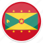 circle, flags, flag, round, grenada, country, world 