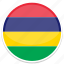 mauritius, circle, flags, flag, round 