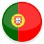circle, flags, flag, portugal, round, country, world 