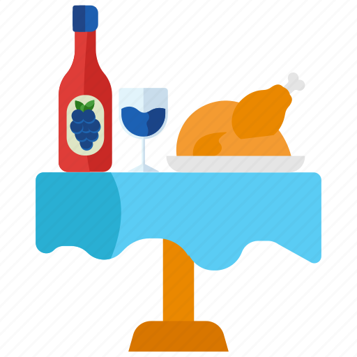 Flat, dinner, breakfast, holiday, lunch, restaurant, meal icon - Download on Iconfinder