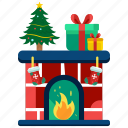 cristmas, fire place, flame, warm, fire, furniture, christmas, interior