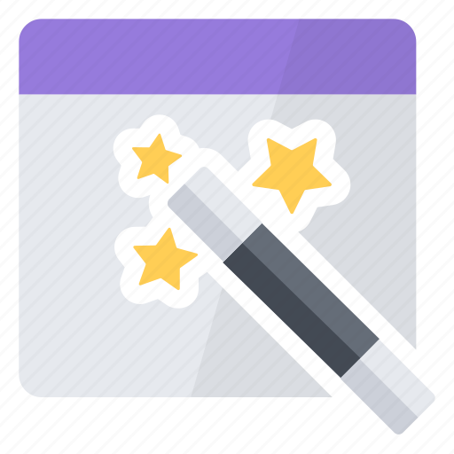 Form, magic, stars, wand, wizard, yellow icon - Download on Iconfinder