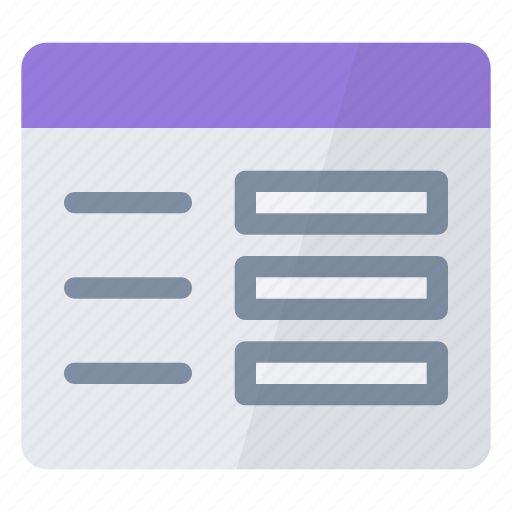 Form, items, text, window icon - Download on Iconfinder