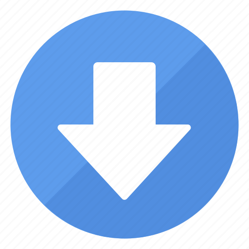 Arrow, blue, btn, down icon - Download on Iconfinder