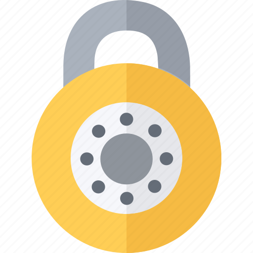 Combination, padlock, security, yellow icon - Download on Iconfinder