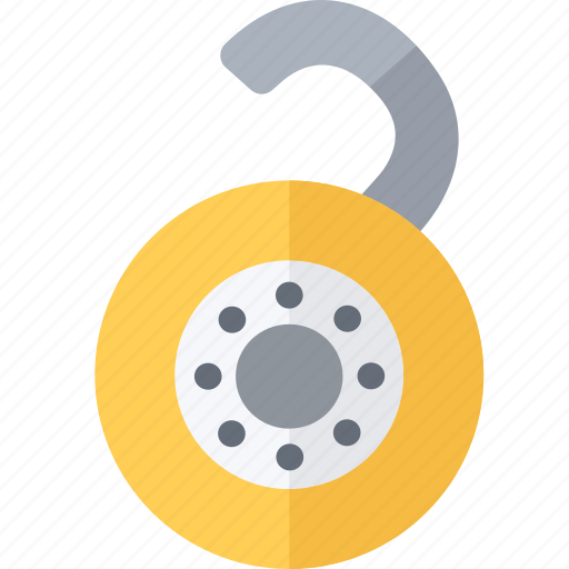 Combination, open, padlock, security, yellow icon - Download on Iconfinder