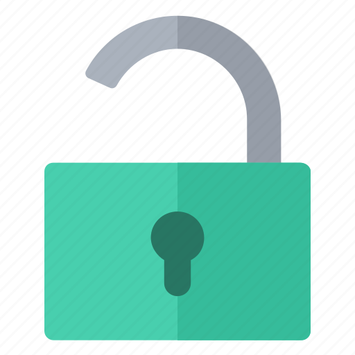 Green, open, padlock, security icon - Download on Iconfinder