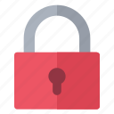 padlock, red, security, square 