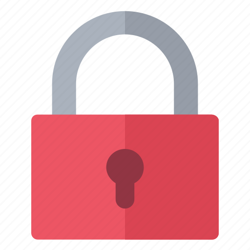 Padlock, red, security, square icon - Download on Iconfinder