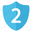 blue, level, level two, security, shield 