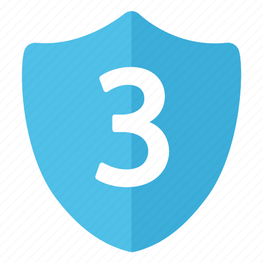 Blue, level, level third, security, shield icon - Download on Iconfinder