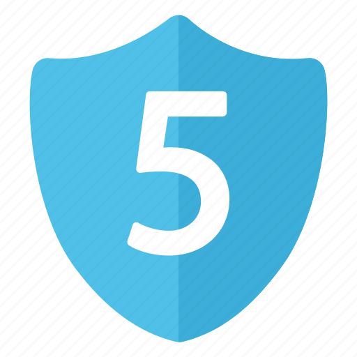 Level, level five, security, shield icon - Download on Iconfinder