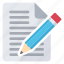 document, modify, text, write 