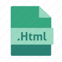 document, extension, file, html, name, page icon, web