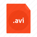 avi, document, file, name, video icon