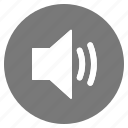 btn, grey, high, sound, audio, speaker, volume