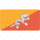 bhutan, flag, rectangular, country, flags, national, rectangle