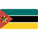 flag, mozambique, rectangular, country, flags, national, rectangle