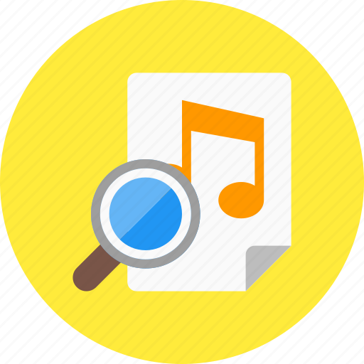 Audio, music, search, sound, magnifying, play icon - Download on Iconfinder