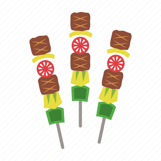 Barbeque, beef, food, grill, meat, satay, vegetable icon - Download on Iconfinder
