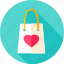 bag, fashion, heart, love, package, shopping, valentine 