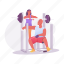 gym, partner, trainer, couple, fitness, exercise 