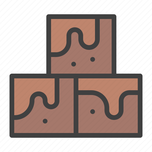 Brownie, chocolate, caramel, tasty, flavor icon - Download on Iconfinder
