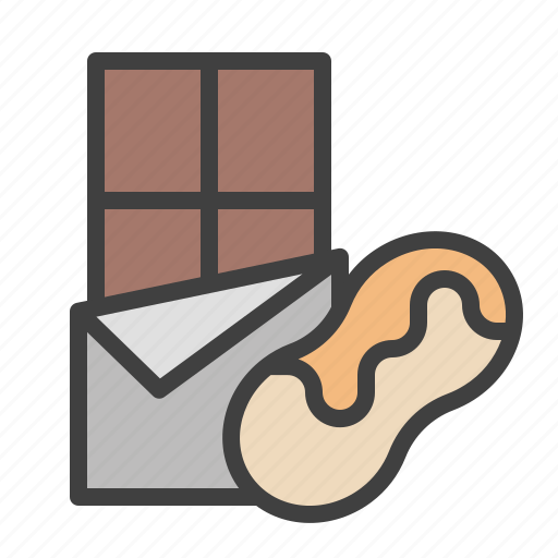 Chocolate, caramel, peanut, chocolate bar, tasty, flavor icon - Download on Iconfinder