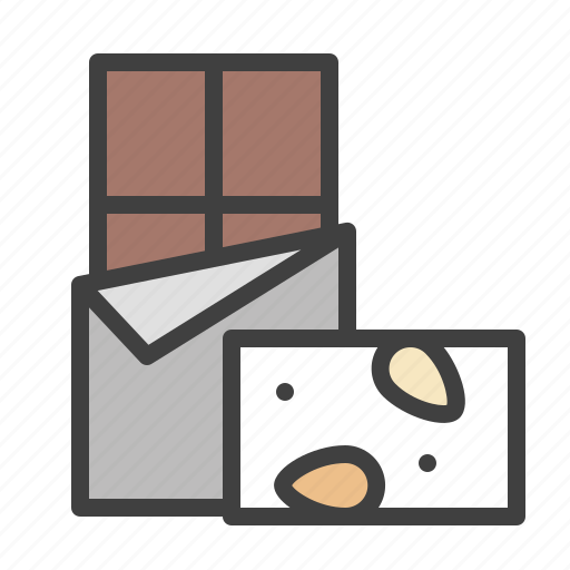 Chocolate, nougat, chocolate bar, tasty, flavor icon - Download on Iconfinder