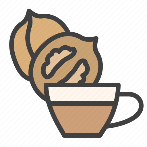 Coffee, walnut, espresso, flavor, tea, hot, cup icon - Download on Iconfinder