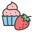 dessert, strawberry, cake, cream, cupcake, taste 