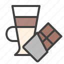 latte, chocolate, macchiato, coffee, drink, taste, chocolate bar