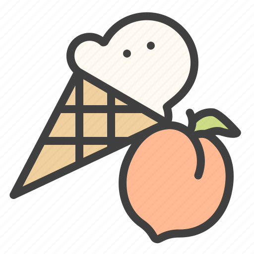 Peach, ice, ice cream, taste icon - Download on Iconfinder