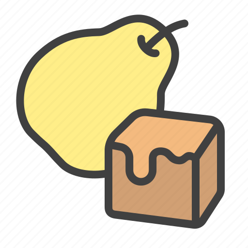 Pear, with, caramel, fruit, taste icon - Download on Iconfinder