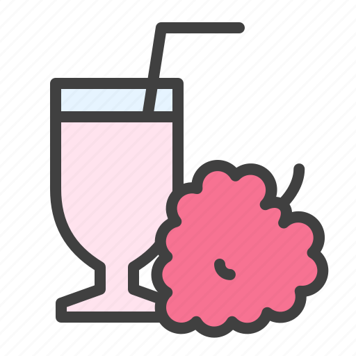 Raspv, berry, shake, lemonade, blackberry, drink, juice icon - Download on Iconfinder