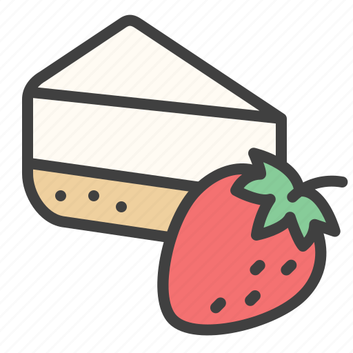 Strawberry, cheesecake, baker, dessert, pie, slice, sweet icon - Download on Iconfinder
