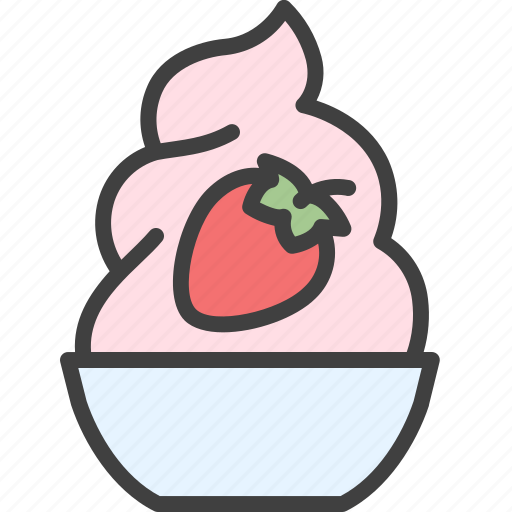 Strawberry, cream, dessert icon - Download on Iconfinder