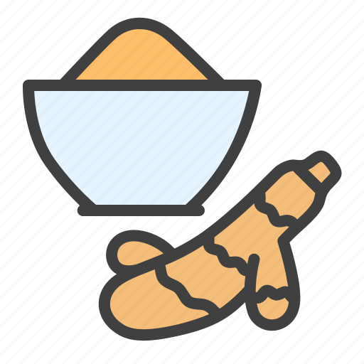 Turmeric, root, powder, taste, spices icon - Download on Iconfinder
