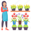female, florist, gardener, flower vase, plant vase, house plant 