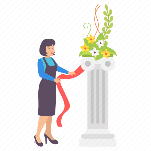Florist, decorating, flower vine, pillar, column, flowers, vase icon - Download on Iconfinder