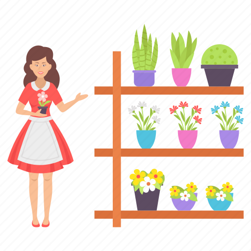 Florist, introducing, flowers, vase, house plants, roses, gardening icon - Download on Iconfinder