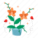 orchid, flower, floral, blossom, spring, florist, gardening, bouquet, sticker