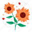 sunflower, flower, floral, blossom, spring, florist, gardening, bouquet, sticker 