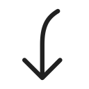 ic, fluent, arrow, curve, down, left, regular