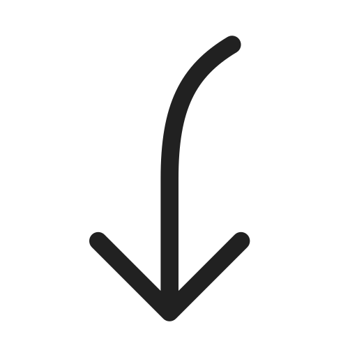 Ic, fluent, arrow, curve, down, left, regular icon - Free download