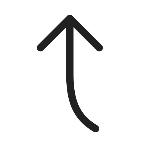 Ic, fluent, arrow, curve, up, left, regular icon - Free download