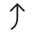 ic, fluent, arrow, curve, up, right, regular