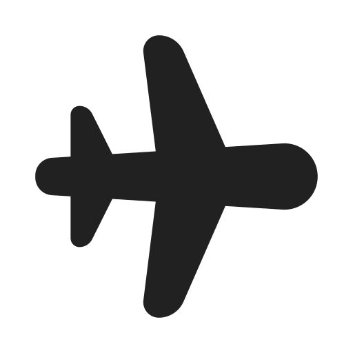 Ic, fluent, airplane, filled icon - Free download