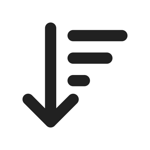 Ic, fluent, arrow, sort, down, line, filled icon - Free download